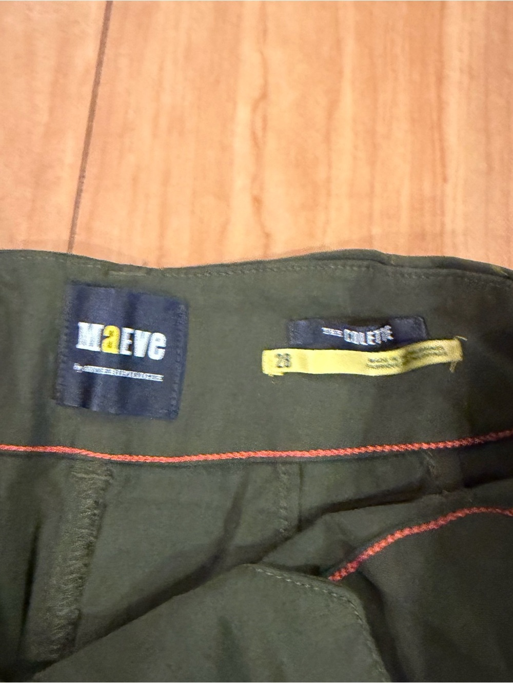 Anthropologie Maeve Colette Olive Wide Leg Pants Size 28 - Picture 4 of 5